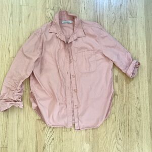 Outerknown Dusty Rose Oversized Button-Up Shirt womens M